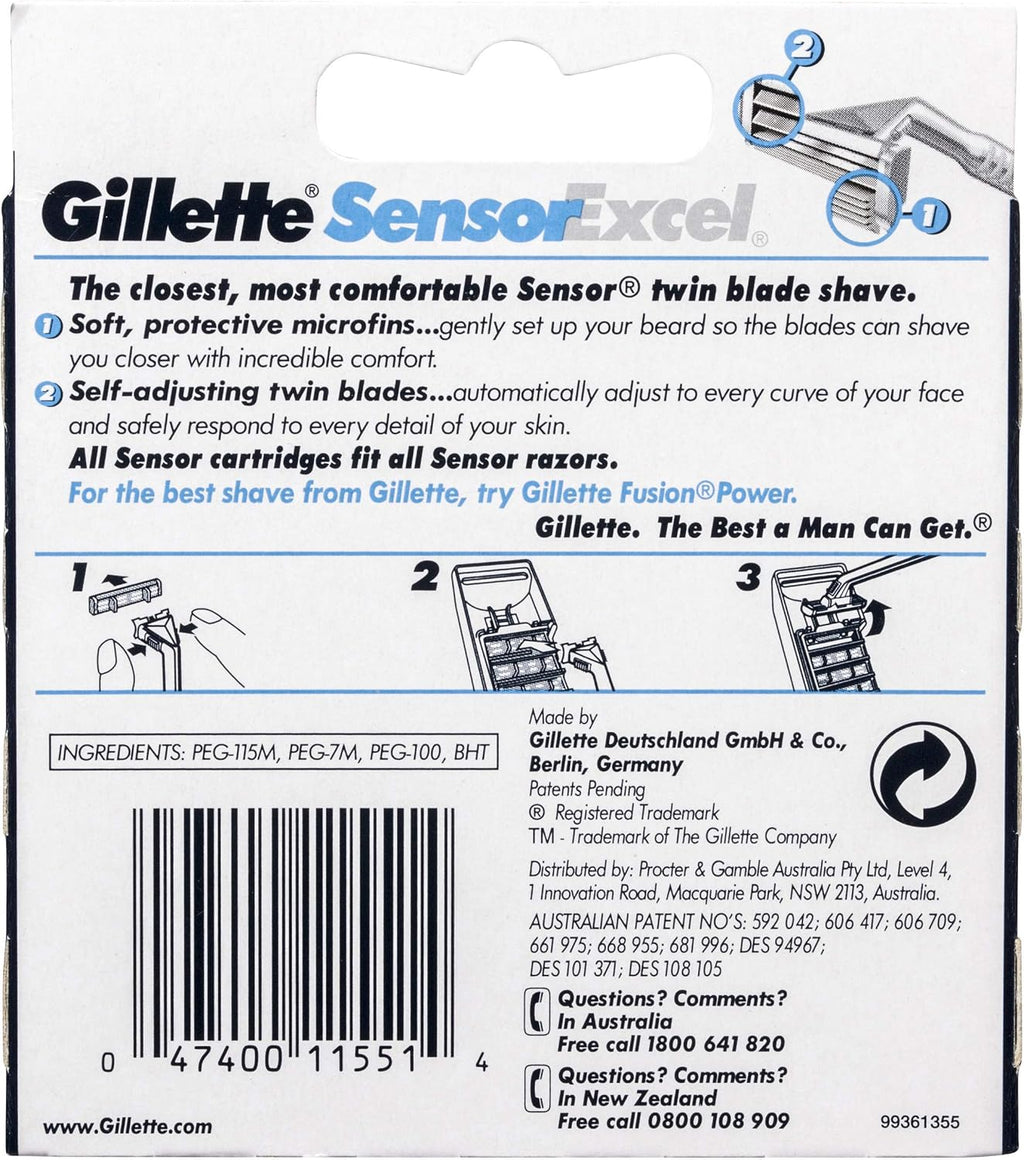Gillette Sensor Excel - 10 Cartridges - Damaged Box