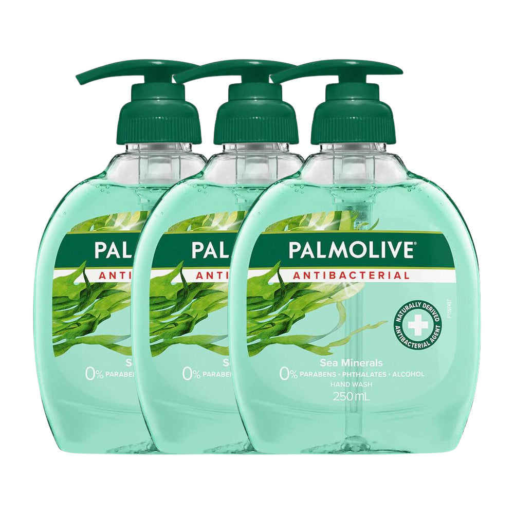 3 x Palmolive Antibacterial Liquid Hand Wash Sea Minerals 250mL