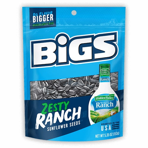 12 Pack x BIGS Zesty Ranch Sunflower Seeds 152g