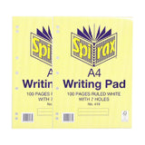 2 x Spirax A4 418 Writing Pad With 7 Holes 100 Pages