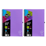 2 x Spirax Kode A4 Purple Lecture Book With Pen Holder 140 Page