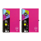 2 Pack x Spirax Kode P959 A4 Pink Notebook With Pen Holder 240 Page
