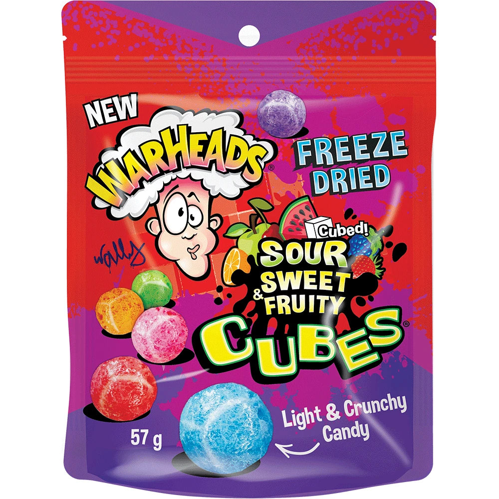 12 Pack x Warheads Freeze Dried Cubes 57g