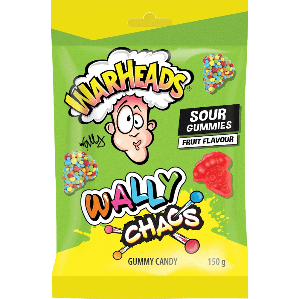 12 Pack x Warheads Wally Chaos Sour Gummies 150g