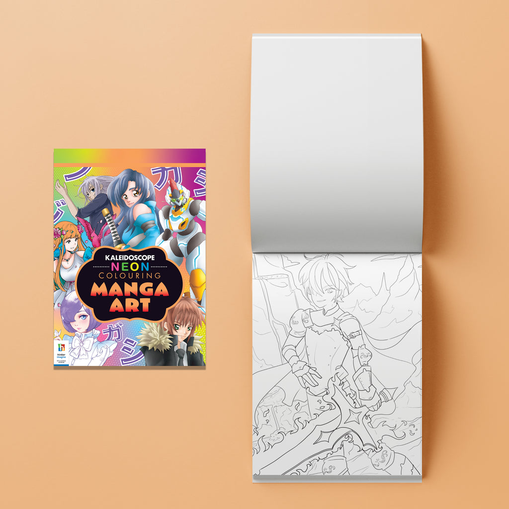 Kaleidoscope Neon Colouring: Manga Art