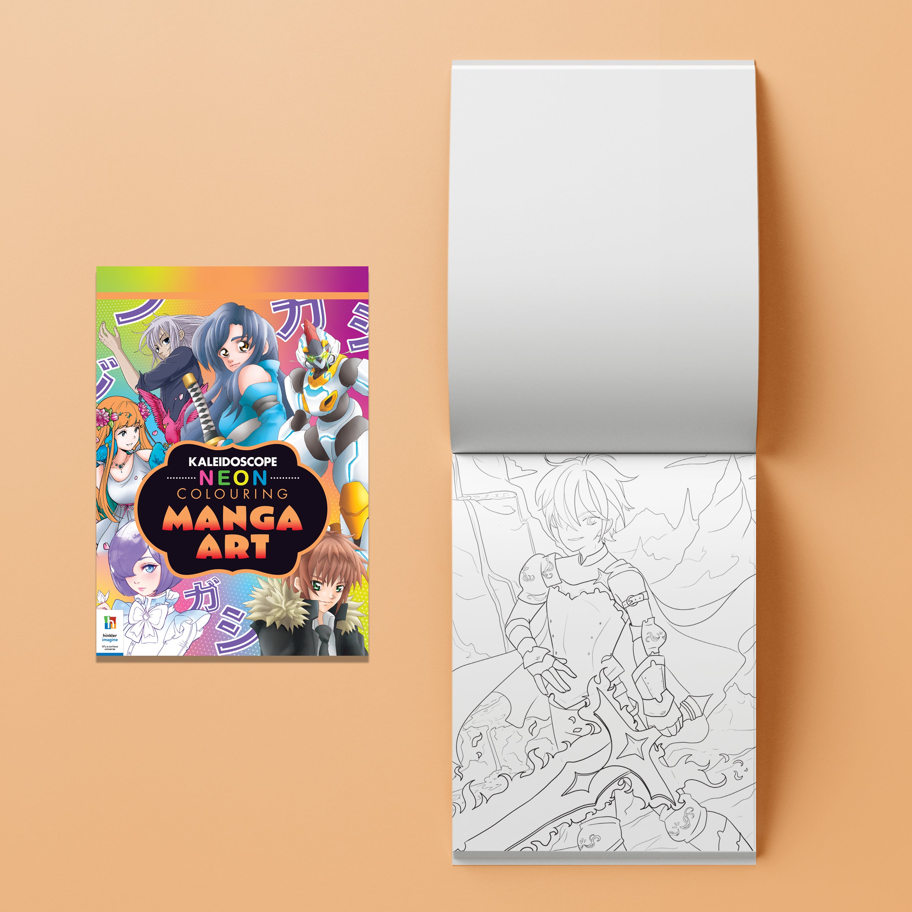 Kaleidoscope Neon Colouring: Manga Art