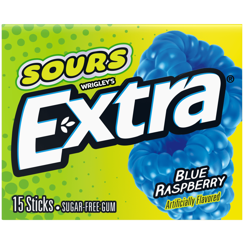 USA Limited Edition - Wrigley's Extra Sour Blue Raspberry Gum - 15 Stick