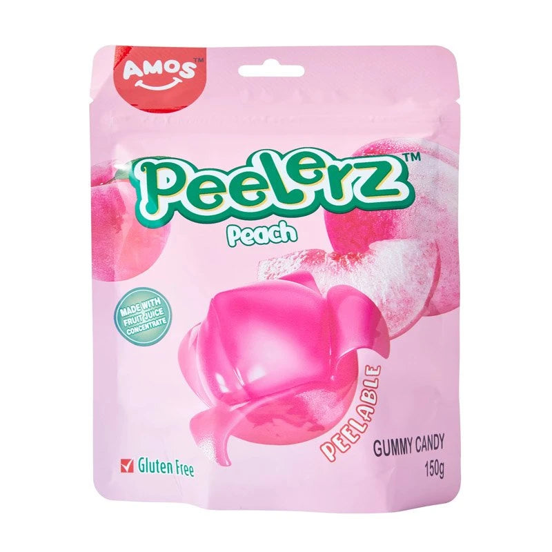 14 Pack x Amos Peelerz Gummy Peach Candy 150g