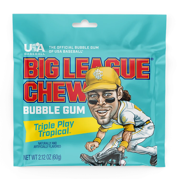 12 x Big League Chew Triple Play Tropical Gum 60g