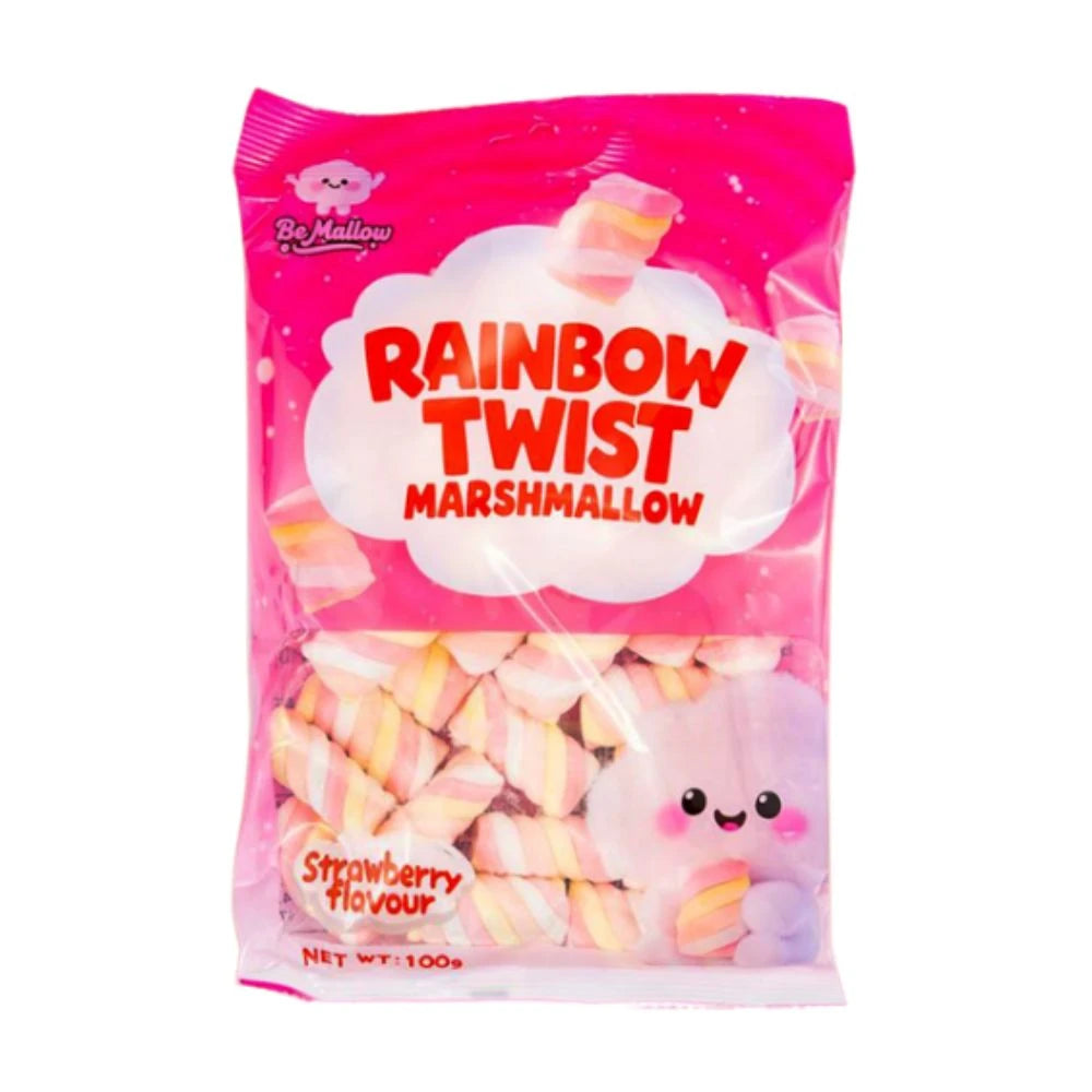 12 Pack x BeMallow Rainbow Twist Marshmallow 100g