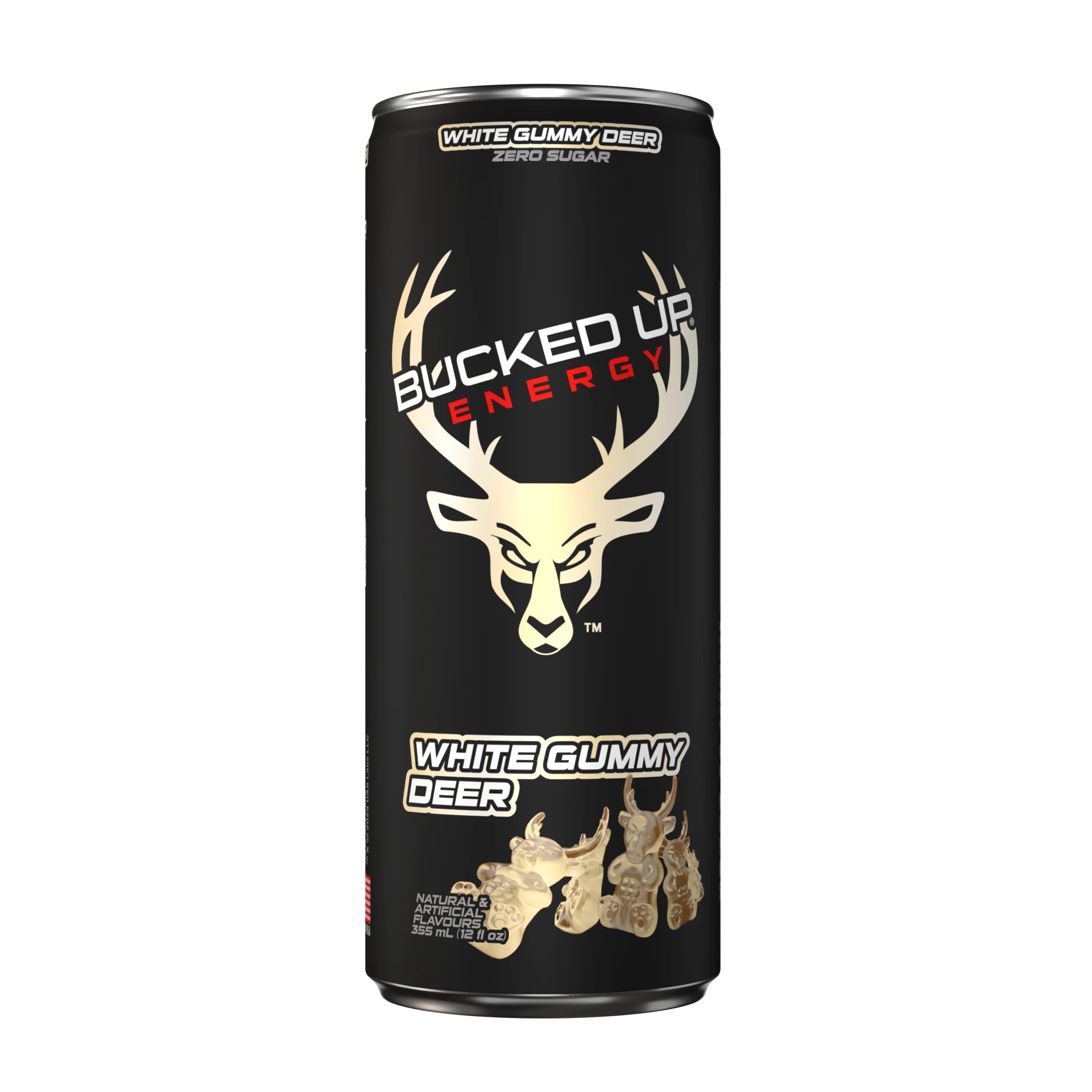 12 Pack x Bucked Up Energy RTD 355ml White Gummy Deer
