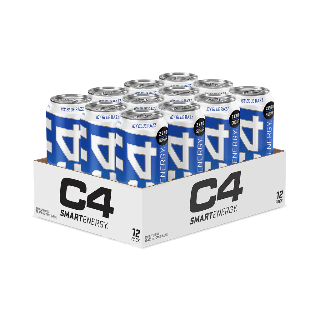 12 Pack x C4 Smart Energy RTD 473ml - Icy Blue Razz