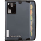 Colourhide Zip It Expanding File Black - 7 Pockets