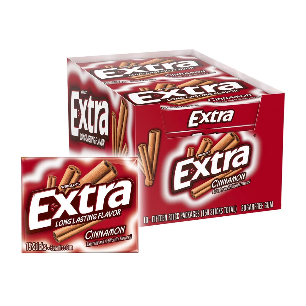 10 Pack x Wrigley's Extra Cinnamon Gum - 15 Stick