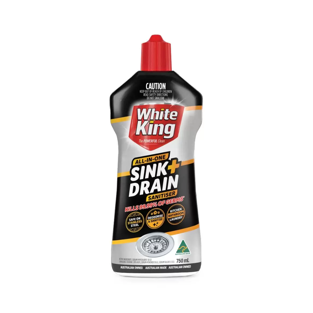 2 Pack x White King Sink & Drain Sanitiser - 750ml