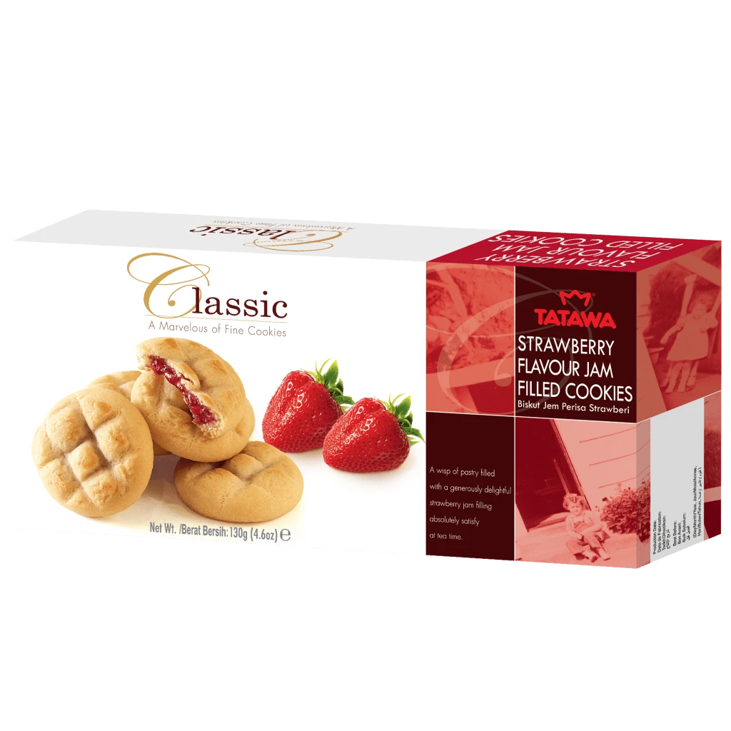 12 Pack x Tatawa Classic Cookies Strawberry 130g