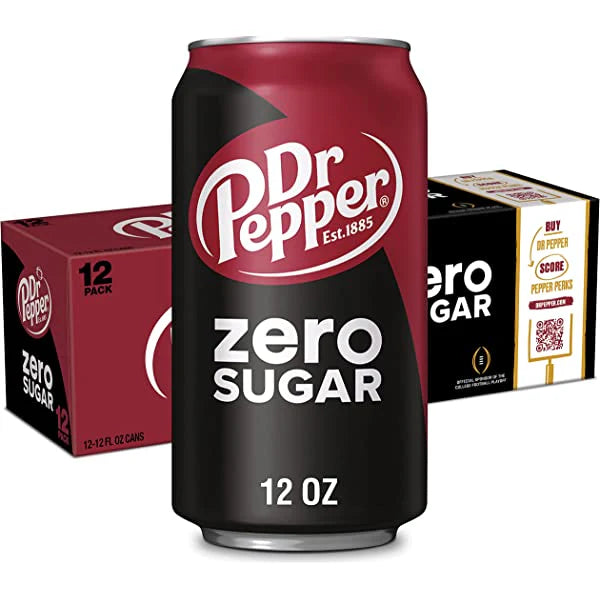 12 Pack x Dr Pepper Zero Sugar - 355ml
