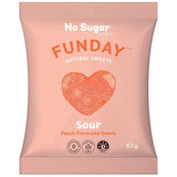 12 x Funday Sour Peach Flavoured Gummy Hearts 50g