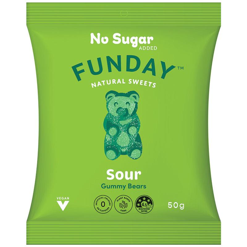 12 Pack x Funday Sour Vegan Gummy Bears 50g