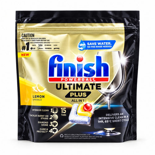 3 x Finish Powerball Ultimate Plus All In 1 Lemon Dishwasher Tabs PK15