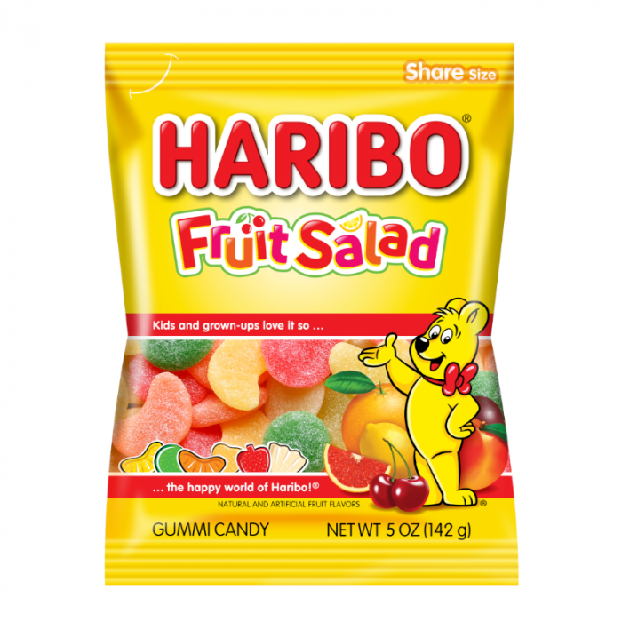 12 x Haribo Fruit Salad Peg Bag 141g