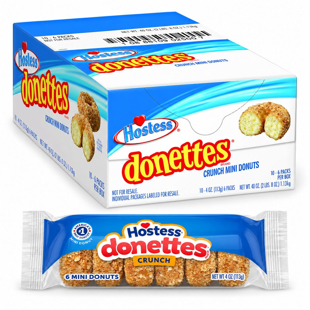10 x Hostess Donettes Crunch Mini Donuts 113g