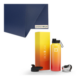 Jade Yoga Harmony Mat - Midnight & Iron Flask Wide Mouth Bottle with Spout Lid, Fire, 32oz/950ml Bundle
