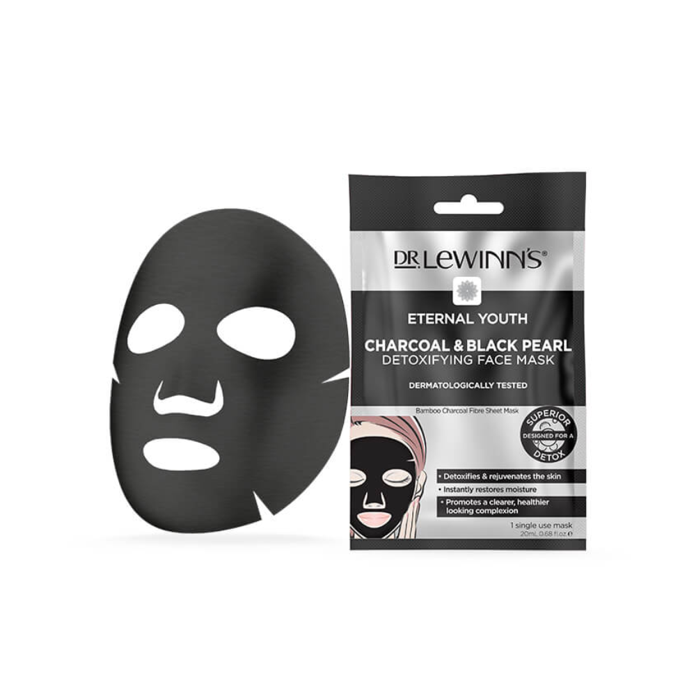 10 Pack x Dr. Lewinn's Eternal Youth Charcoal & Black Pearl Detoxifying Face Mask - 20ml