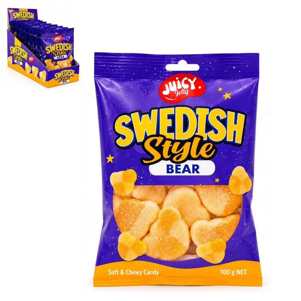 12 x Juicy Jelly Swedish Mango Bear Hang Bag 100g