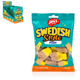 12 x Juicy Jelly Swedish Banana Toffee Fish Hang Bag 100g