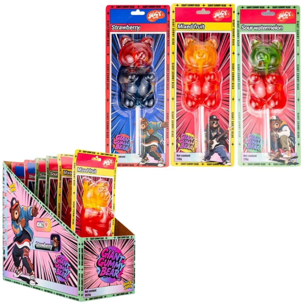 6 Pack x Juicy Jelly Giant Gummy Bear 170g