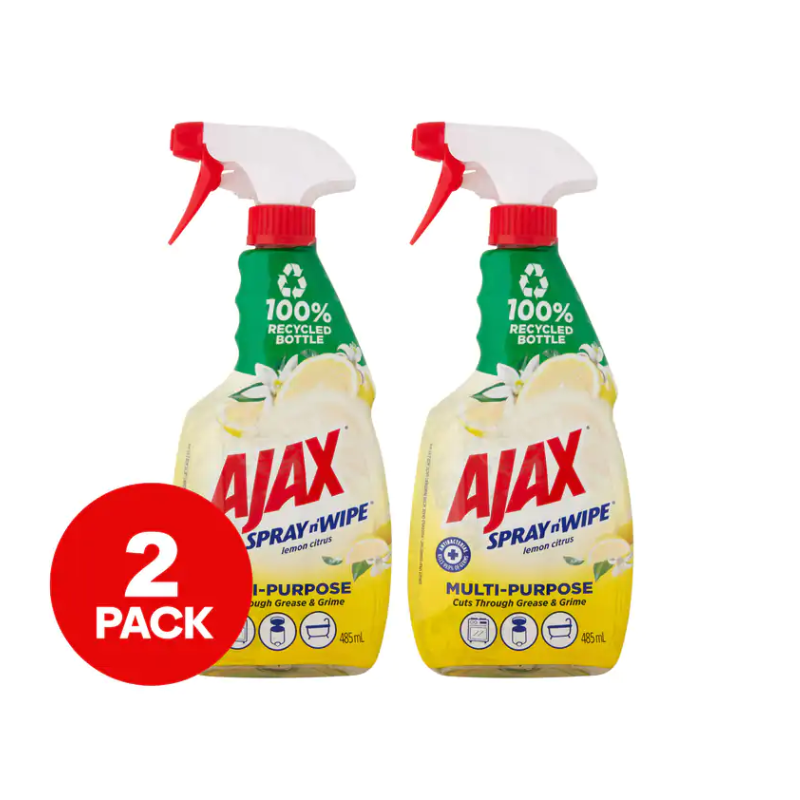 2 Pack x Ajax Spray n' Wipe Multi-Purpose Surface Spray Lemon Citrus 485ml