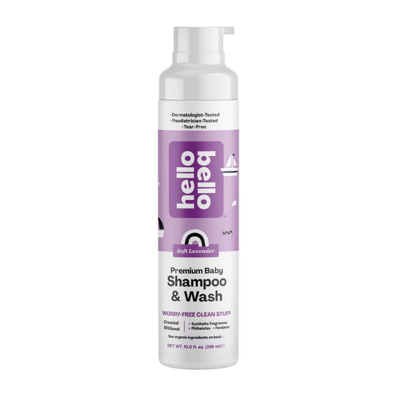 3 Pack x Hello Bello Premium Baby Shampoo & Wash - Soft Lavender 296ml