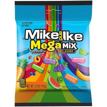 12 x Mike & Ike Mega Mix Peg Bag 142g