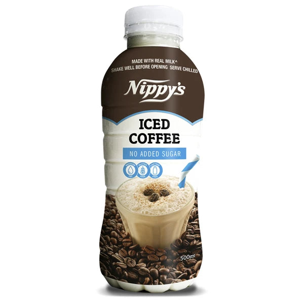 12 Pack x Nippys 500ml Bottle Iced Coffee No Added Sugar Flavoured Milk