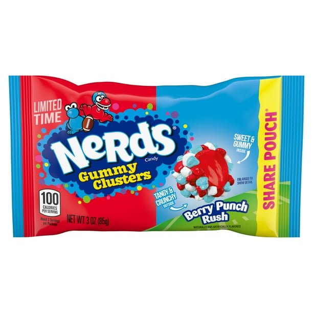 12 x Nerds Gummy Clusters Berry Punch Rush Share Pack 85g