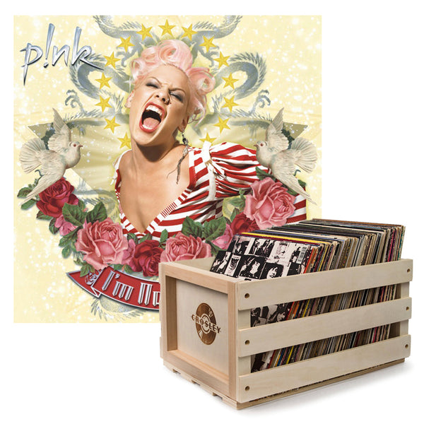 Crosley Record Storage Crate P!nk I'm Not Dead Vinyl Album Bundle ...