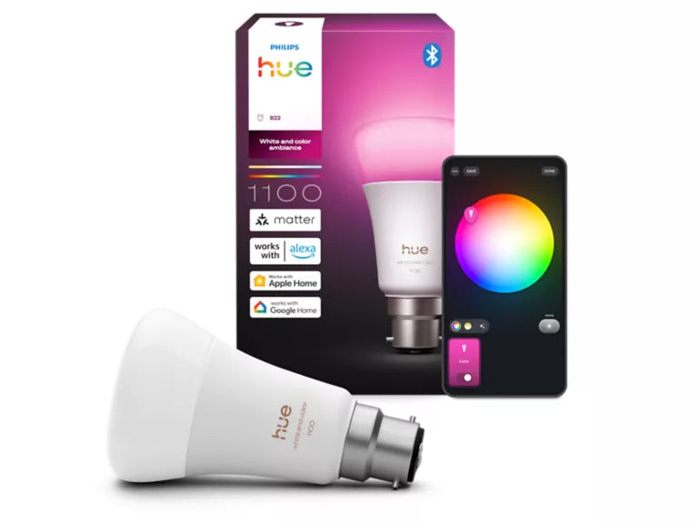 Philips Hue B22 A60 8.1W White & Colour Ambience Globe