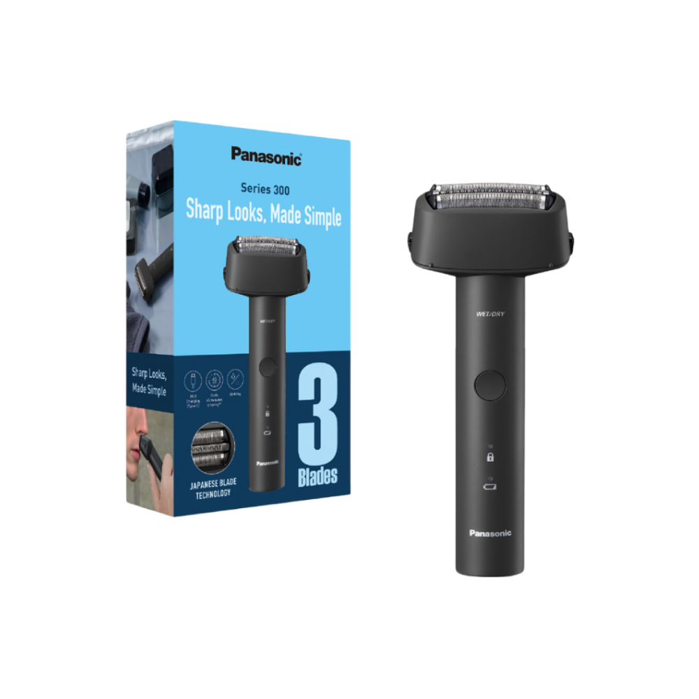 Panasonic Series 300 Wet & Dry 3-Blade Shaver for Men Black (ES-RM3B-K)
