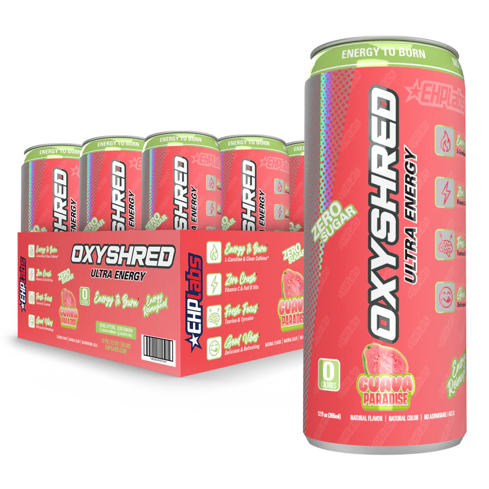12 Pack x EHP Labs Oxyshred Ultra Energy RTD 355ml - Guava Paradise