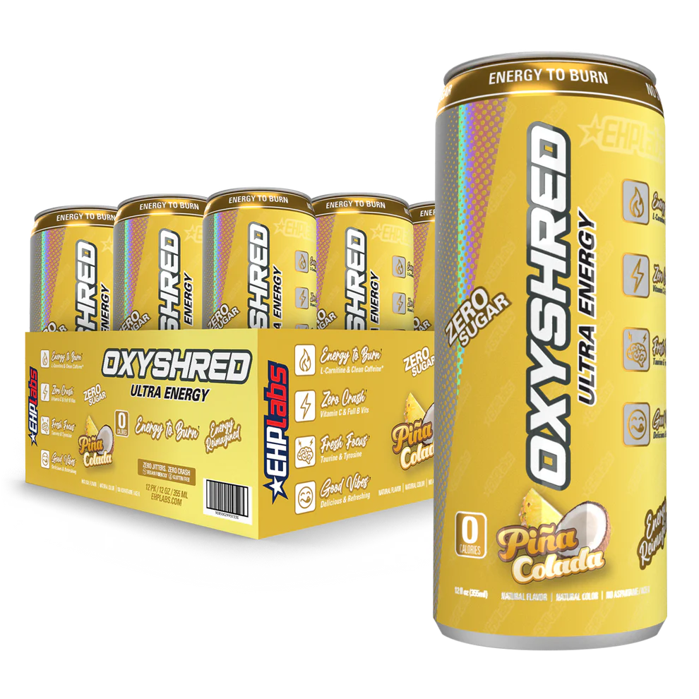 12 Pack x EHP Labs Oxyshred Ultra Energy RTD 355ml - Pina Colada