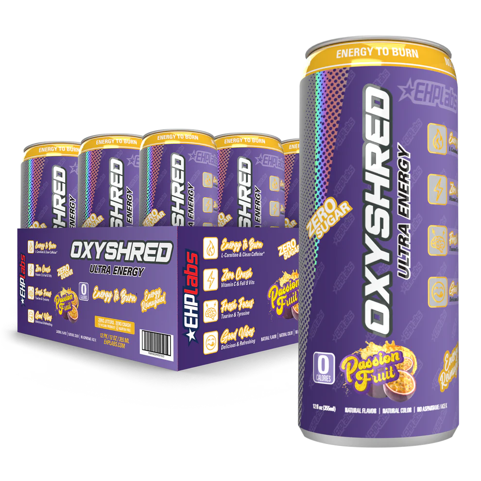 12 Pack x EHP Labs Oxyshred Ultra Energy RTD 355ml - Passionfruit