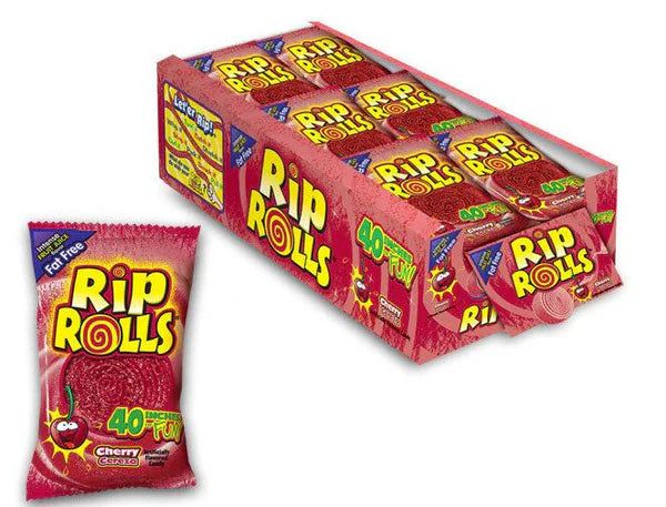 24 x Rip Rolls Cherry 40g