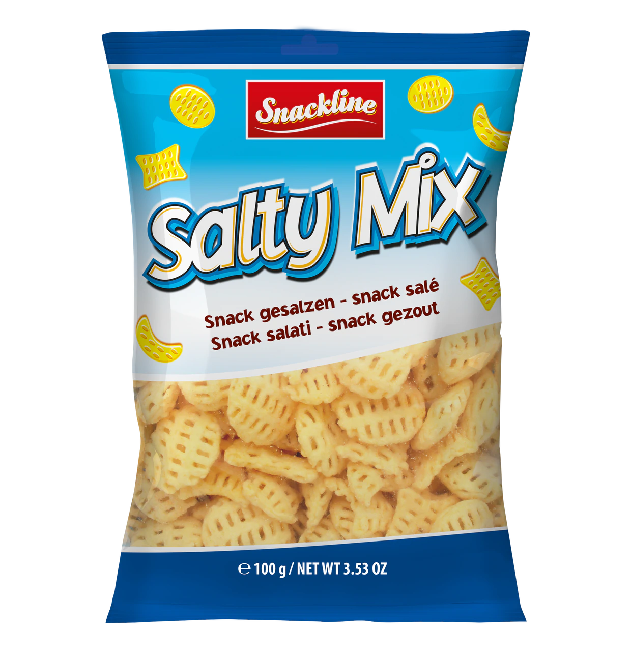 25 Pack x EU Snackline Salty Mix Potato Snack Salted 100g