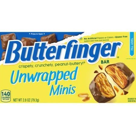 9 x Nestle Butterfinger Unwrapped Minis Theatre Box 79g