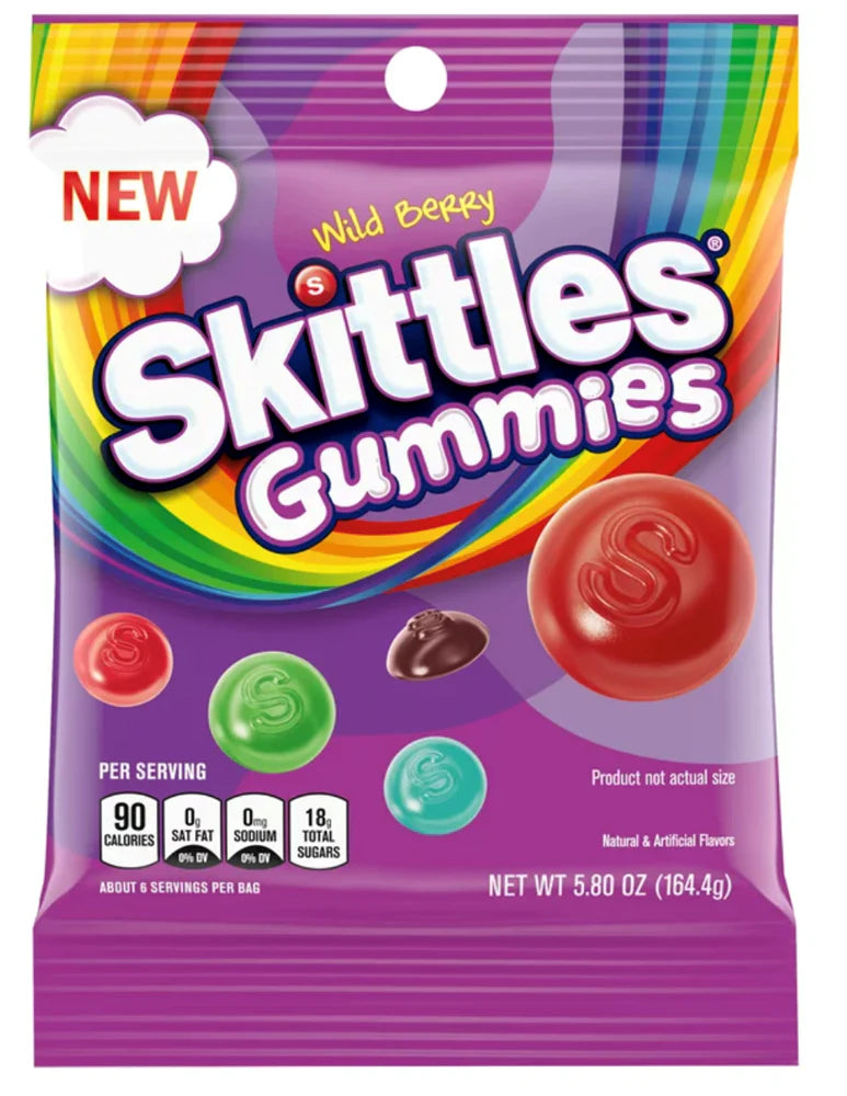 12 Pack x Skittles Gummies Wildberry 164g