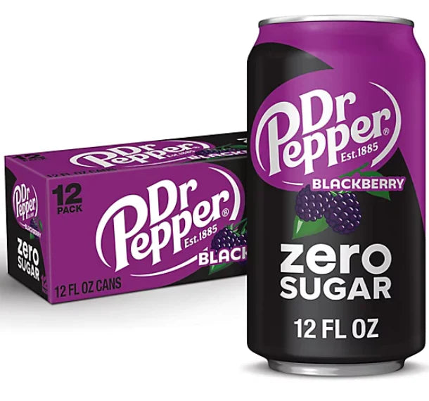 12 Pack x Dr Pepper Blackberry Zero Sugar 355ml