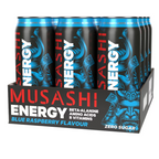 12 Pack x Musashi Energy Drink 500ml- Blue Raspberry