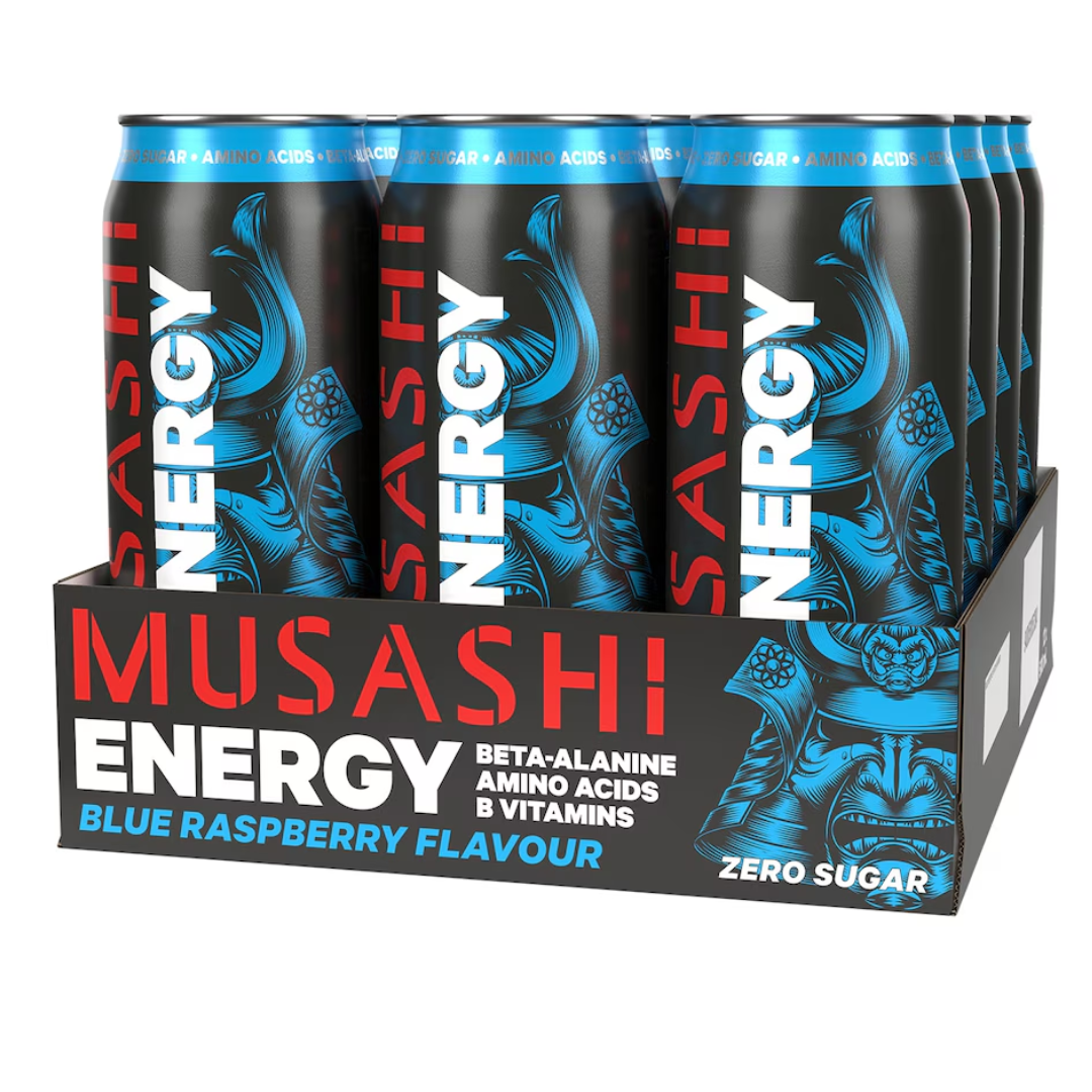 12 Pack x Musashi Energy Drink 500ml- Blue Raspberry