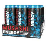 12 x Musashi Energy Drink 500ml- Blue Raspberry